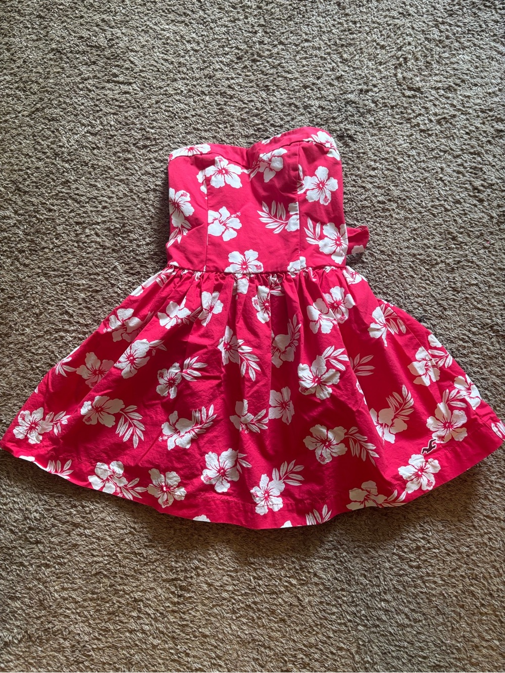 Pink Floral Strapless women’s dress
